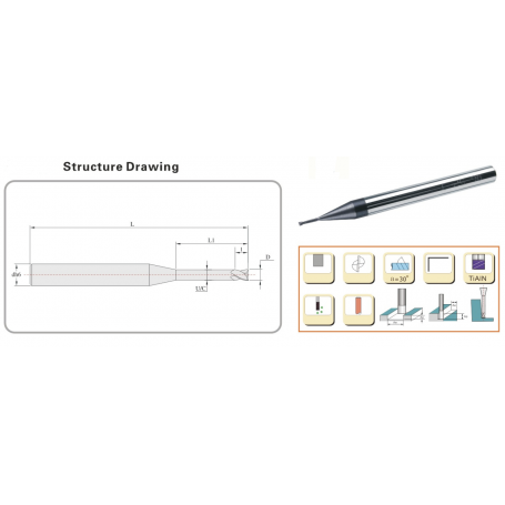 Microfresa 2T M-SEM TiALN
