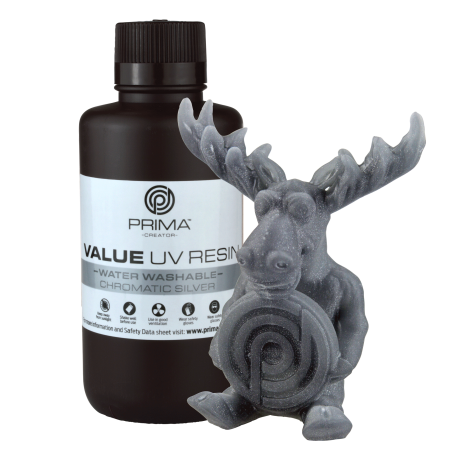 RESINA UV LAVABILE CON ACQUA PRIMACREATOR VALUE - 500 ML - ARGENTO CROMATO